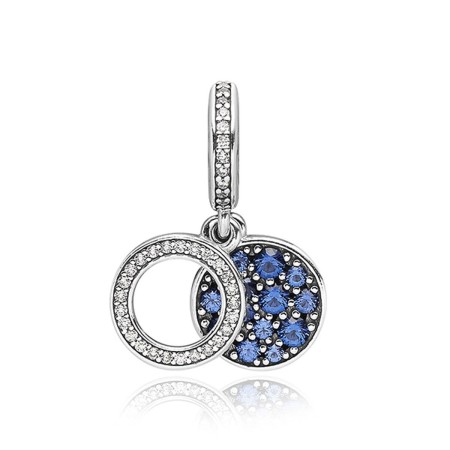 Perle de verre Femme Pandora SPARKLING BLUE DISC DOUBLE DANGLE