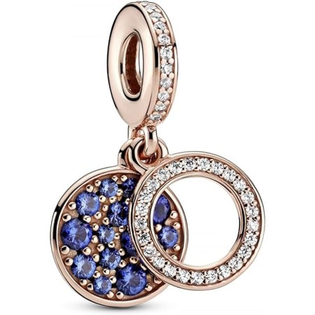 Perle de verre Femme Pandora SPARKLING PINK DISC DOUBLE DANGLE