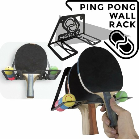 Support mural pour raquettes de ping-pong Meollo 20 x 15 x 15 cm (2 Unités)