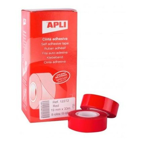 Ruban adhésif Apli Rouge 8 Unités 19 mm x 33 m