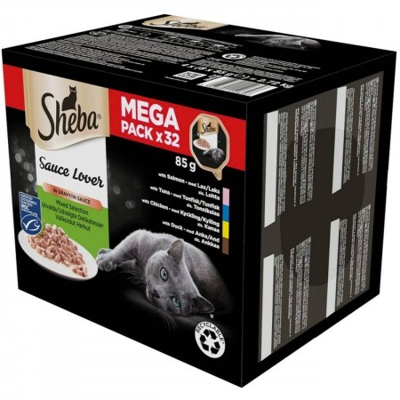 Aliments pour chat Sheba Megapack Poulet Saumon Thon Canard 32 x 85 g