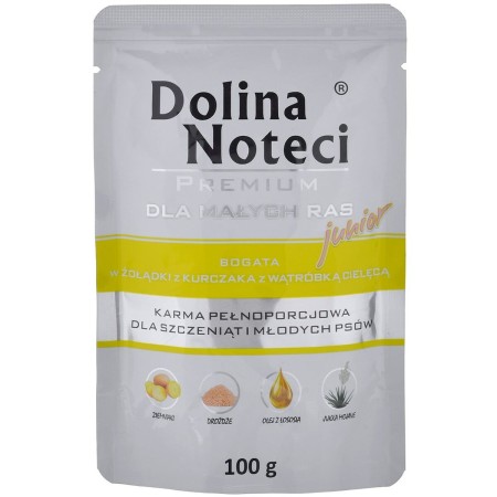 Alimentation humide Dolina Noteci Premium Junior Poulet Veau 100 g