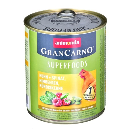 Alimentation humide Animonda GranCarno Superfoods Framboise Poulet Citrouille Epinards