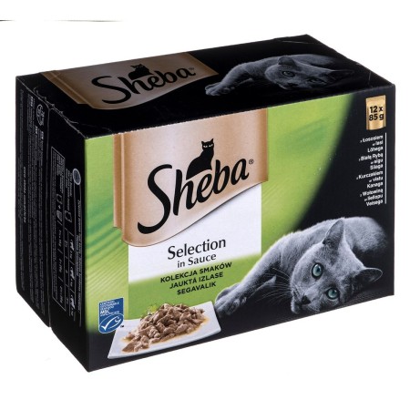 Aliments pour chat Sheba Selection Poulet Saumon Poisson Veau 100 g