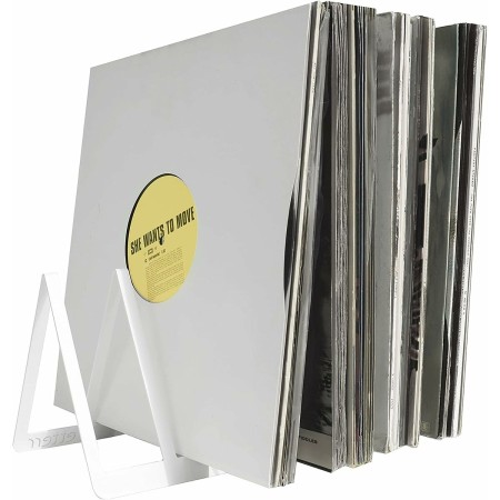 Expositor Etterr Discos de vinilo Blanco Negro Acero al carbono 30 x 15 x 15 cm (2 Unidades)