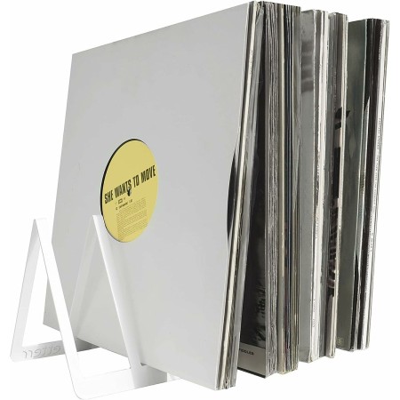 Présentoir de comptoir Etterr Disques vinyle Blanc Acier au carbone 30 x 15 x 15 cm (2 Unités)