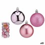 Set de Bolas de Navidad Rosa Plástico Ø 6 cm (12 Unidades)
