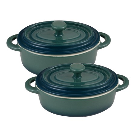 Casseroles Bergner EXCALIBUR BG 4 Unités Mini Ø 16 cm Vert Crème Grès