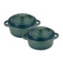 Casseroles Bergner 4 Unités Mini Ø 12 cm Vert Crème Grès