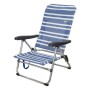 Chaise de Plage Mykonos Bleu / Blanc Aluminium (61 x 50 x 85 cm)