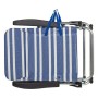 Chaise de Plage Mykonos Bleu / Blanc Aluminium (61 x 50 x 85 cm)