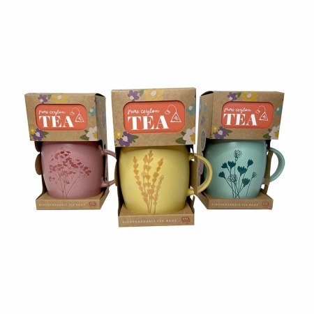 Set de Regalo Taza Mug Flores (2 Piezas)