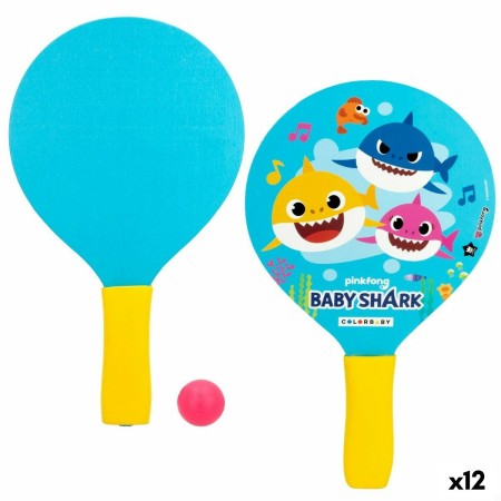 Raquettes de Plage avec Balle Baby Shark Bois (12 Unités)