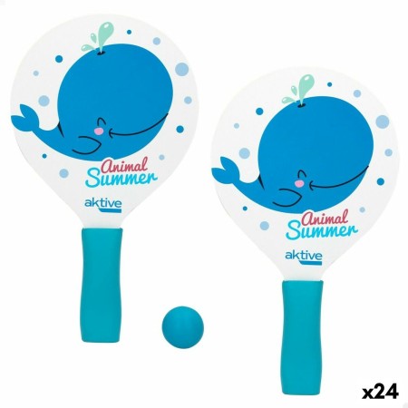 Raquettes de Plage avec Balle Aktive Enfant 18,5 x 31,5 cm (24 Unités)