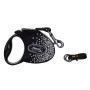 Laisse pour Chien Flexi Glam Composition with Swarovski crystals 3 m Noir S