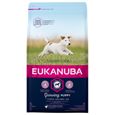 Nourriture Eukanuba Growing Puppy Small Breed Petit/Junior Poulet 3 Kg