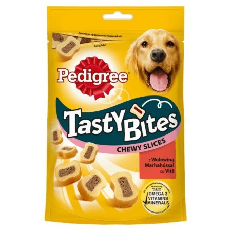 Snack para Perros Pedigree Tasty Bites Chewy Slices Ternera 155 g