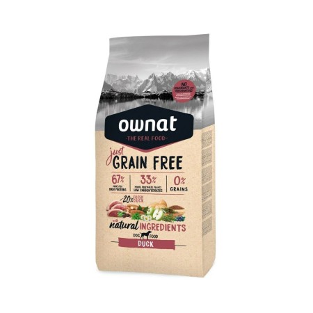 Nourriture Ownat Just Grain Free Adult Adulte Canard 14 Kg