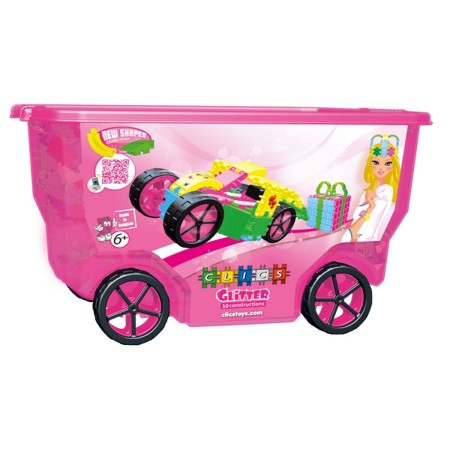 Set de construction Clics ROLLERBOX GLITTER Multicouleur 400 Pièces