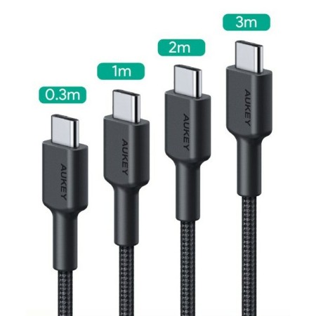 Cable USB-C Aukey CB-CD37 4 Unidades Negro 3 m