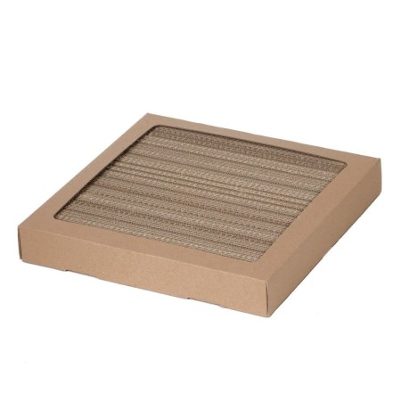 Grattoir pour Chats Carton+Pets Carton Bronze 34,5 x 4 x 34,5 cm