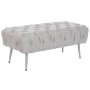 Banquette Home ESPRIT Gris Argenté Polyester Métal 103 x 46 x 42 cm