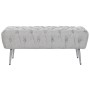 Banqueta Home ESPRIT Gris Plateado Poliéster Metal 103 x 46 x 42 cm