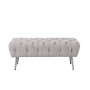 Banquette Home ESPRIT Gris Argenté Polyester Métal 103 x 46 x 42 cm