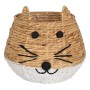 Panier Chat Blanc Noir Beige Fibre naturelle 41 x 41 x 38 cm