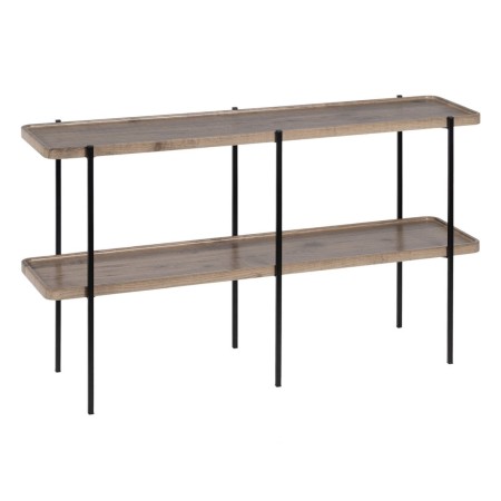 Console Noir Naturel Fer Bois MDF 120 x 30 x 70 cm