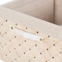 Set de basket Blanc Bois Tissu 39,5 x 30 x 24 cm (3 Unités)