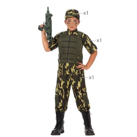 Déguisement pour Enfants 10954 Camouflage Vert (4 Pièces)