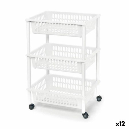 Carrito Verdulero Tontarelli Mito 3 Plástico Blanco 40 x 29 x 62 cm (12 Unidades)