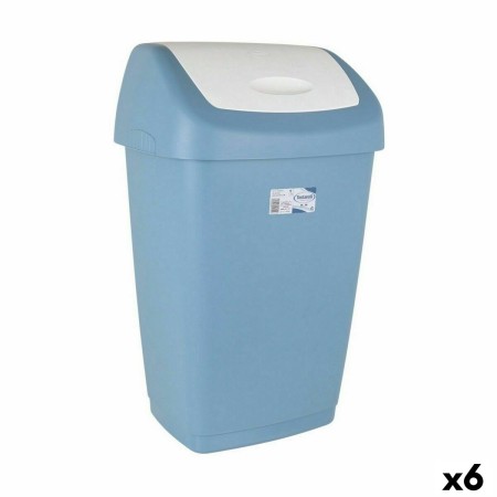 Papelera Tontarelli Aurora Basculante Azul 55 L (6 Unidades)