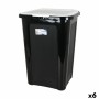 Cubo para la Basura Tontarelli Coverline Blanco 44 L Negro 38,5 x 34,5 x 54,5 cm (6 Unidades)