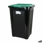 Cubo para la Basura Tontarelli Coverline Verde 44 L Negro 38,5 x 34,5 x 54,5 cm (6 Unidades)