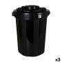 Cubo para la Basura Dem Hop Negro 70 L (3 Unidades)