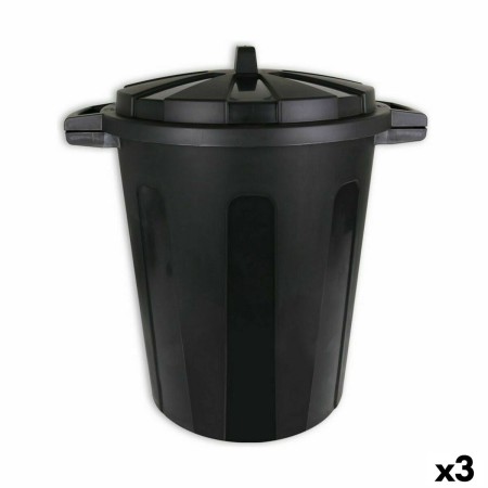 Cubo para la Basura Dem 70 L Negro 56 x 45 x 60 cm (3 Unidades)