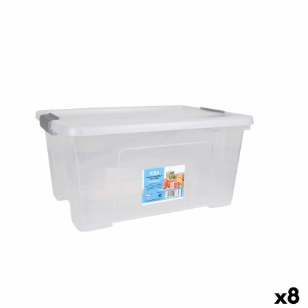 Boîte de rangement avec couvercle Dem Kira Plastique Transparent 15 L 40 x 28 x 19 cm (8 Unités)