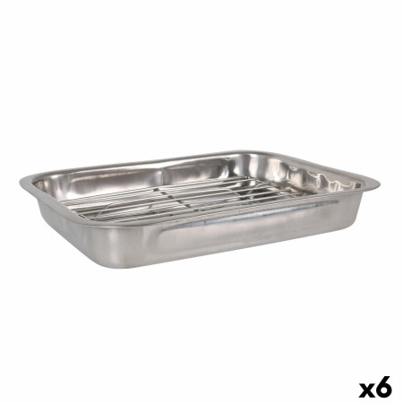 Bandeja para Horno Quttin Acero Plateado Rectangular 32,7 x 23,5 cm (6 Unidades)