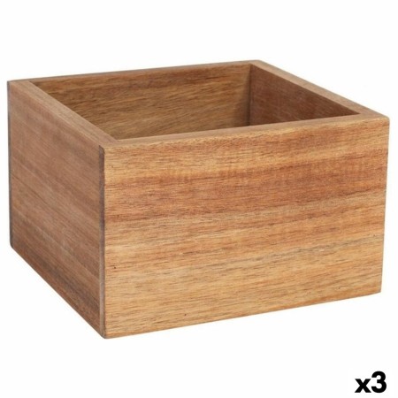 Organiseur de Tiroirs Viejo Valle Carré Bois d'acacia 17,6 x 16,2 x 11 cm (3 Unités)