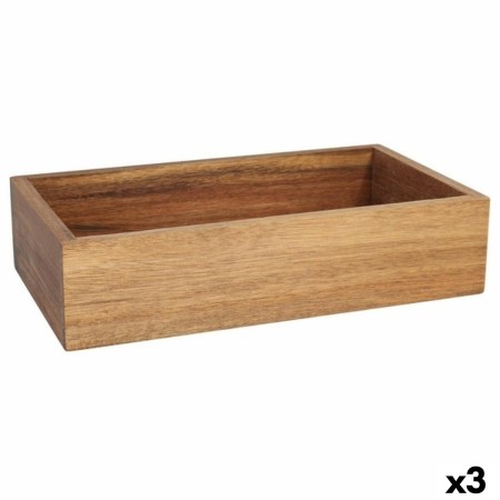 Organiseur de Tiroirs Viejo Valle Carré Bois d'acacia 32,5 x 17,5 x 7,5 cm (3 Unités)