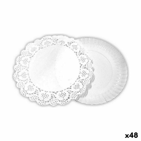 Plateau apéritif Algon Ronde Blanc 30 x 30 x 1,5 cm (48 Unités)