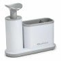 Dispensador de Jabón 2 en 1 para Fregadero Quttin Blanco Gris 21,5 x 8 x 20 cm (8 Unidades)
