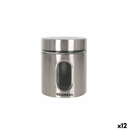 Bocal Quttin Transparent Argenté verre Acier 700 ml 10 x 10 x 12,5 cm (12 Unités)