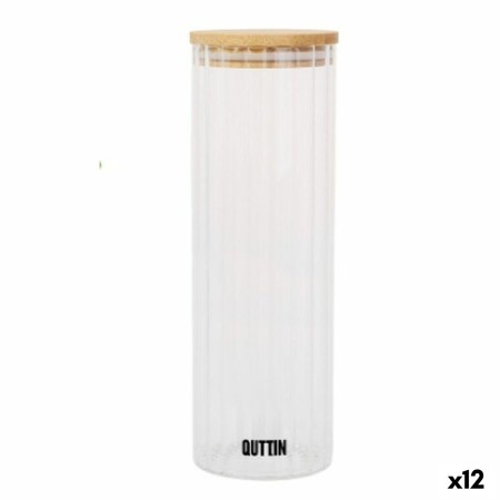 Tarro de Cristal Transparente Quttin  9 x 27 cm 1,4 L (12 Unidades)