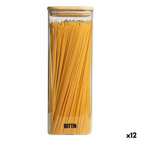 Tarro Quttin Bambú Cuadrado 2,15 L 10,2 x 28 cm (12 Unidades)