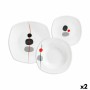 Assietes Inde Zen 18 Pièces Porcelaine Carré (2 Unités)