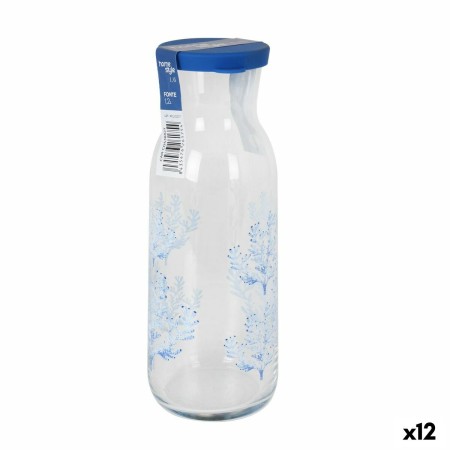 Botella de Cristal Home Style Living Coral Con Tapa 1,2 L (12 Unidades)