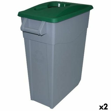 Cubo de Basura para Reciclaje Denox 65 L Verde (2 Unidades)